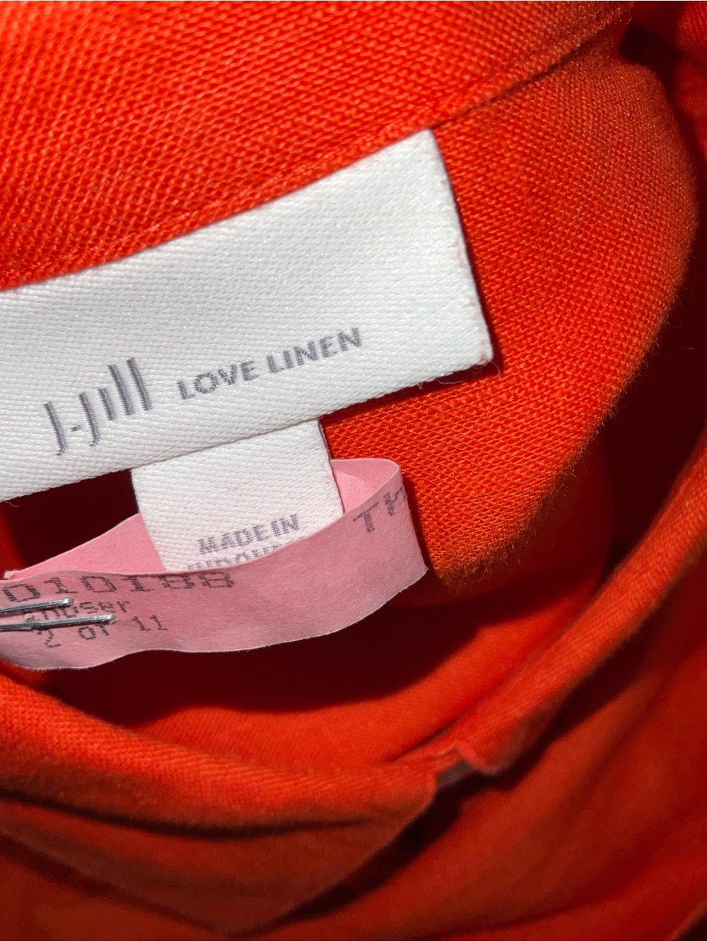 J. Jill Orange Linen Button-Front Shirt - Picture 4 of 7